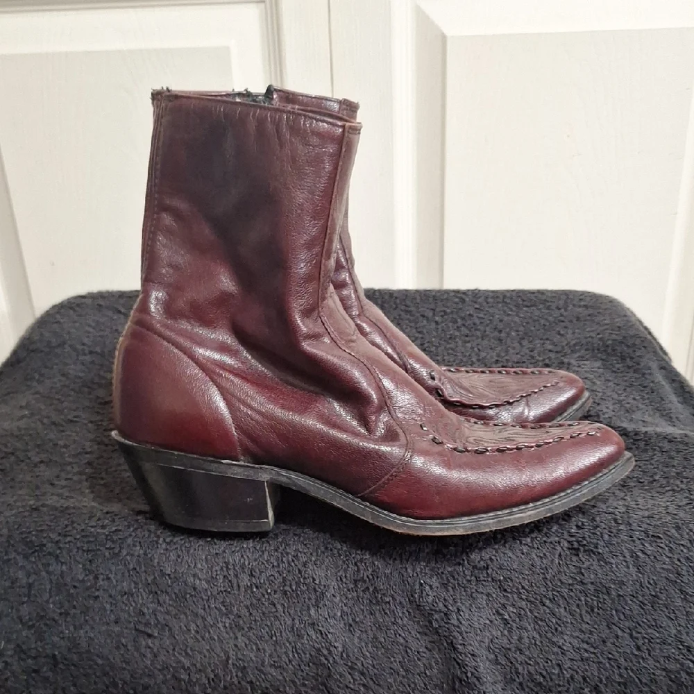 Vintage Laredo Men's Leather Boots - Burgundy - 10D